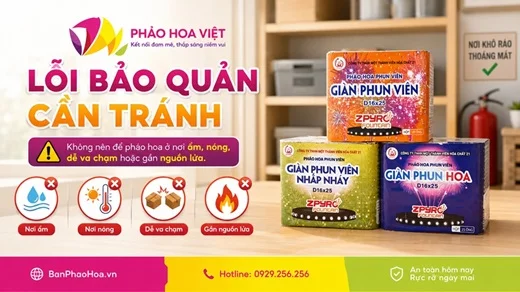 Bảo quản pháo hoa Z121 trước ngày sử dụng: những lỗi nhiều người mắc