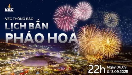 Ngày 4/11/2025 Hà Nội bắn pháo hoa tại Trung tâm Triển lãm Quốc gia