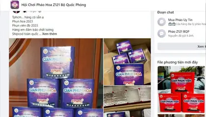 Công an cảnh báo mua pháo giả BQP trên mạng xã hội