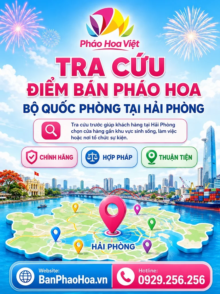 Tra cứu điểm bán pháo hoa Bộ Quốc Phòng tại Hải Phòng