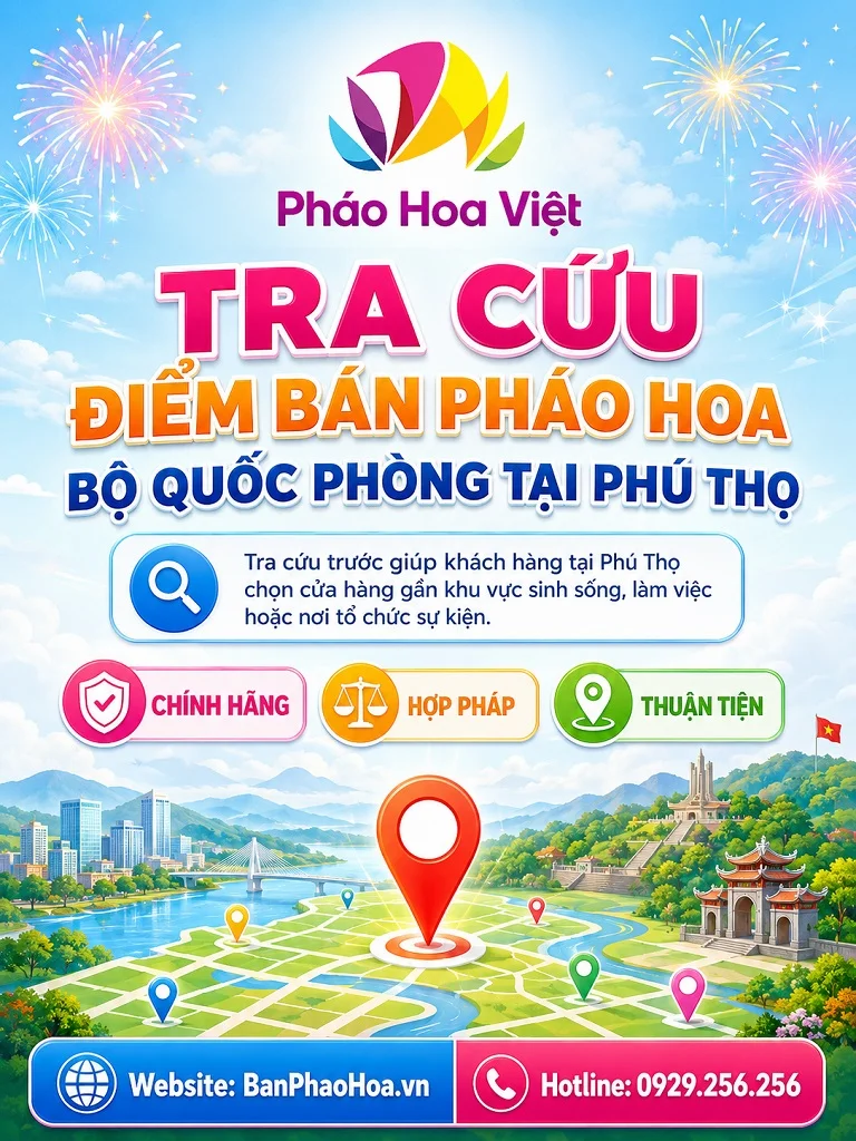 Tra cứu điểm bán pháo hoa Bộ Quốc Phòng tại Phú Thọ