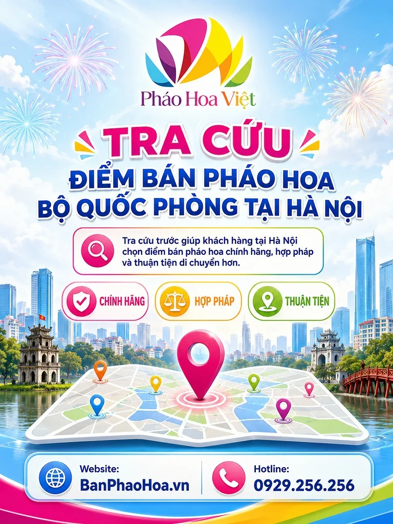 Tra cứu điểm bán pháo hoa Bộ Quốc phòng tại Hà Nội