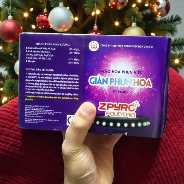 Cận cảnh hộp Giàn Phun Hoa 36 Ống 2025 Z121 chính hãng