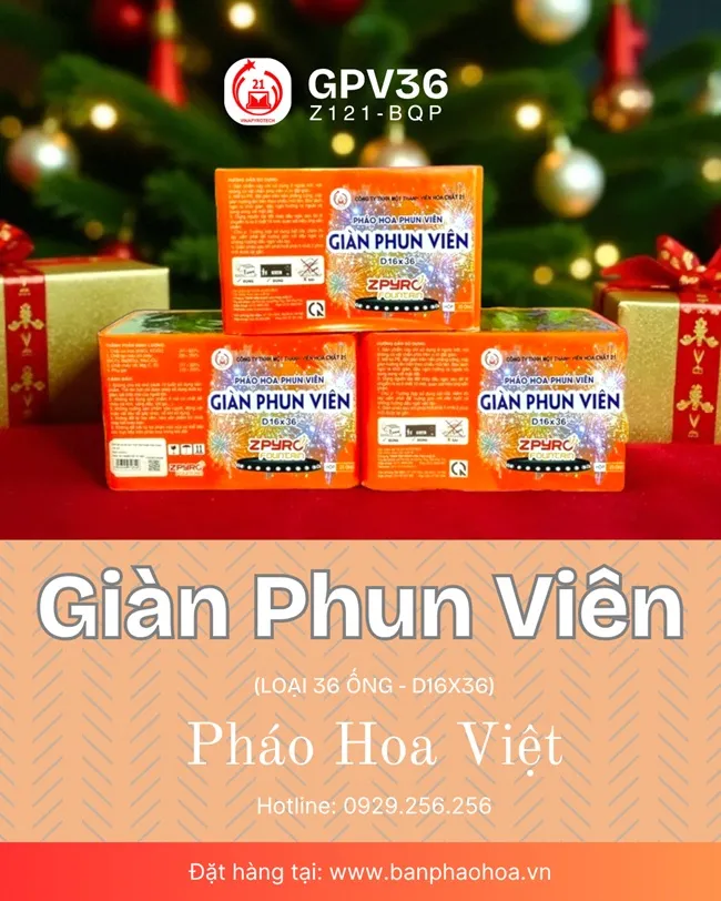 Hình ảnh sản phẩm pháo hoa Giàn Phun Viên 36 ống mới nhất
