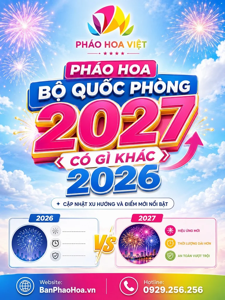 Pháo hoa Bộ Quốc Phòng 2027 có gì khác 2026