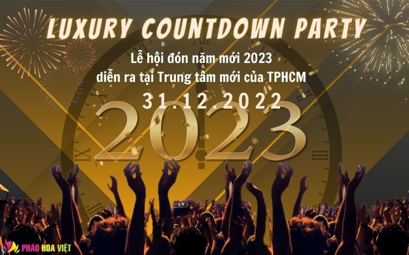 Countdown kết hợp nhạc nước và pháo hoa chào đón năm mới ở TP.HCM