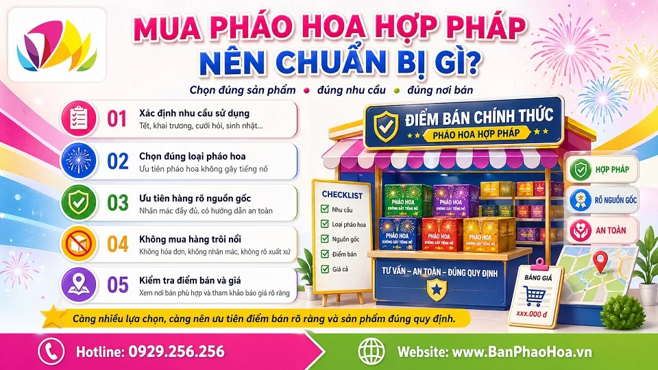 Điểm bán pháo hoa hợp pháp giúp người dân mua đúng sản phẩm đúng quy định