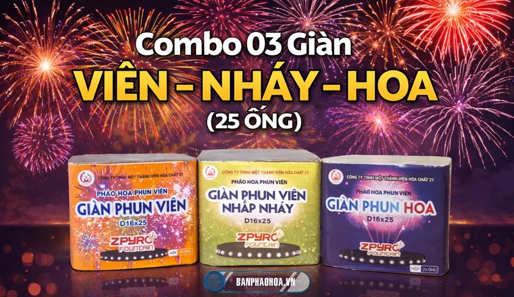 Banner Combo 03 giàn Viên Nháy Hoa (D16x25) Z121 – mẫu mới 2026