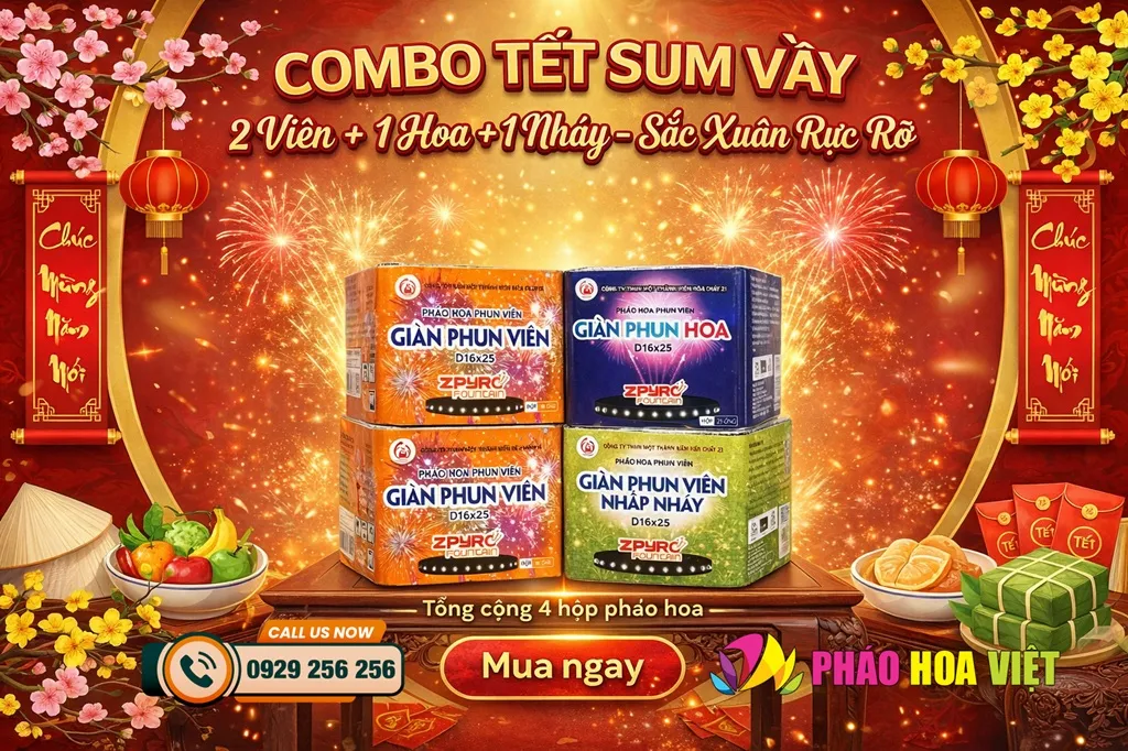 Banner Combo 2 Viên 1 Hoa 1 Nháy (D16x25) Z121 – mẫu mới 2026