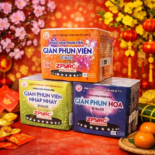 Combo 03 giàn Viên Nháy Hoa (D16x25) Z121 – 3 giàn 25 ống fi16mm mẫu mới 2026