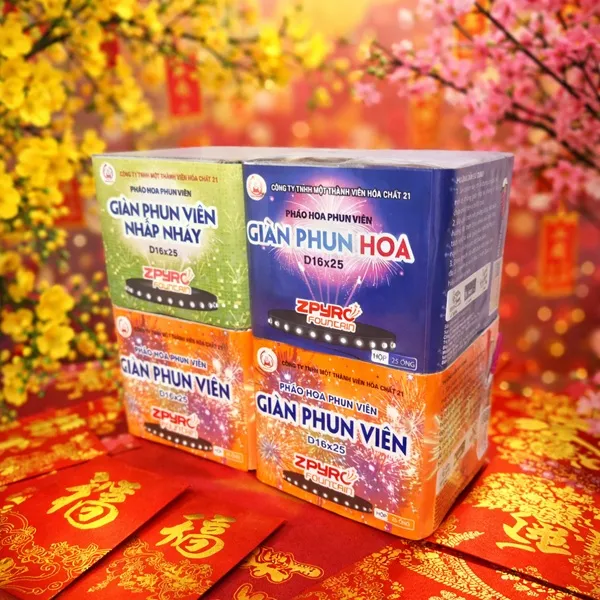 Combo 2 Viên 1 Hoa 1 Nháy (D16x25) Z121 – 04 giàn 25 ống fi16mm mẫu mới 2026