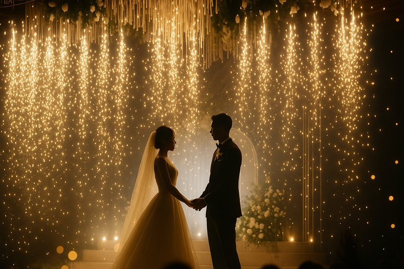 Hiệu ứng pháo hoa thác nước bạc Pháo hoa thác nước bạc