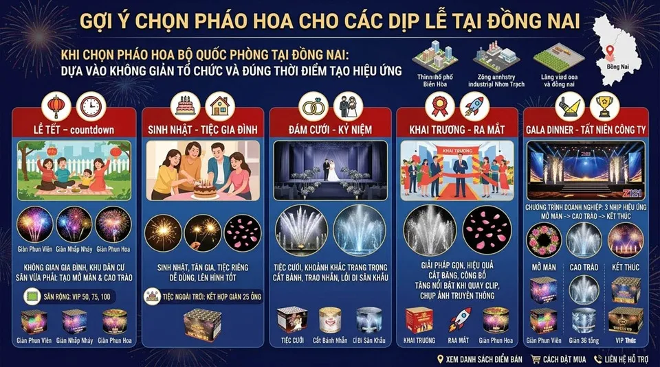 Gợi ý chọn pháo hoa Z121 cho các dịp lễ tại Đồng Nai
