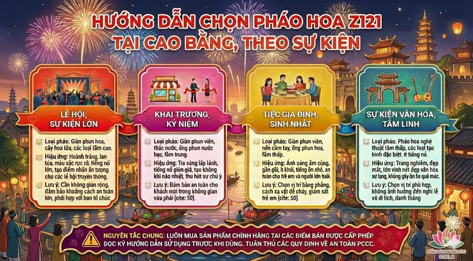 Hướng dẫn lựa chọn pháo hoa theo sự kiện tại Cao Bằng