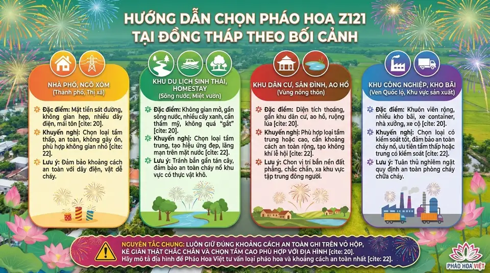 Hướng dẫn chọn pháo hoa Z121 cho các dịp khác nhau tại Đồng Tháp