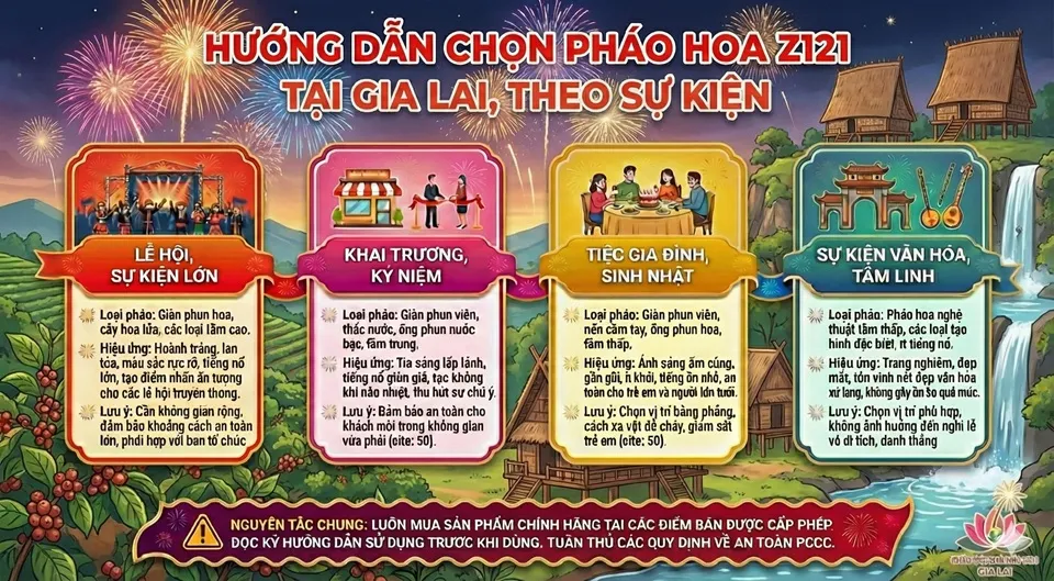 Hướng dẫn lựa chọn pháo hoa theo sự kiện tại Gia Lai