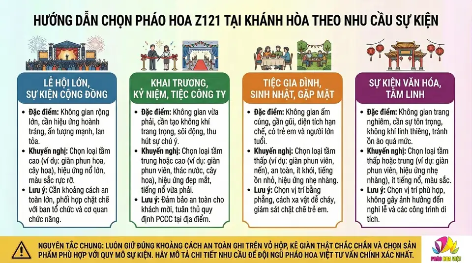 Hướng dẫn lựa chọn pháo hoa theo sự kiện tại Khánh Hòa