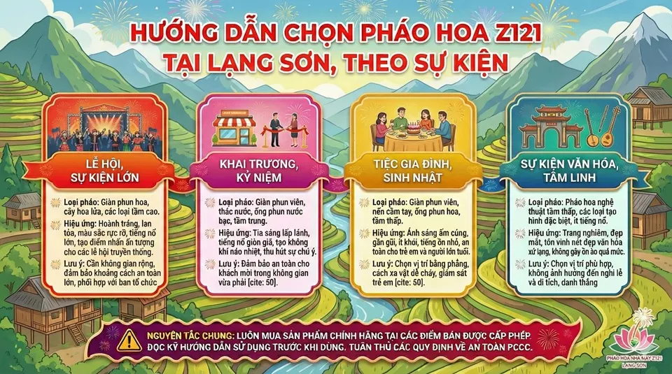 Hướng dẫn lựa chọn pháo hoa theo sự kiện tại Lạng Sơn