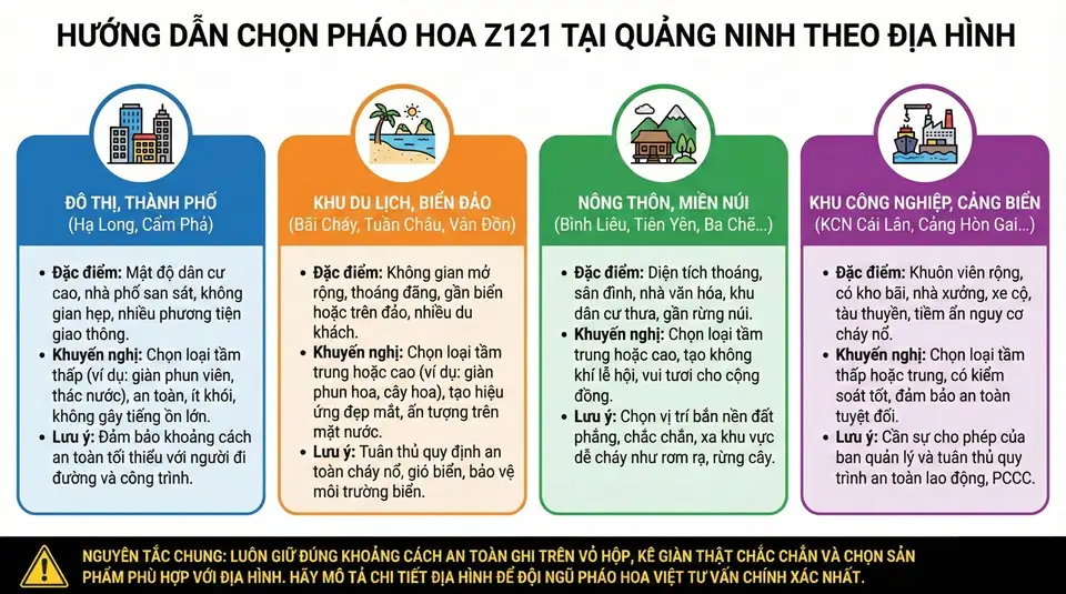 Hướng dẫn lựa chọn pháo hoa cho sự kiện tại Quảng Ninh