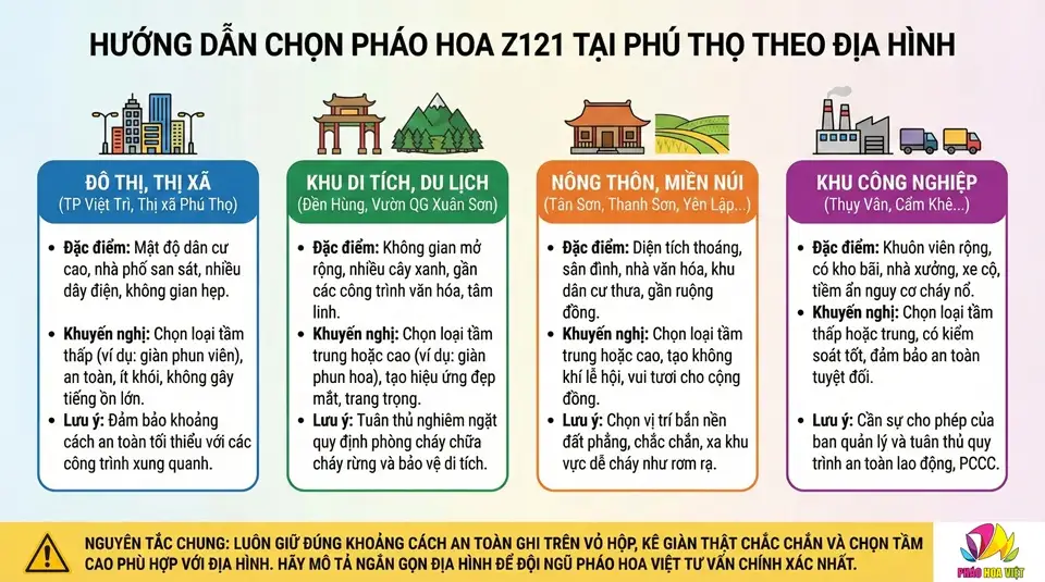 Bản đồ Phú Thọ và các khu vực thường giao pháo hoa