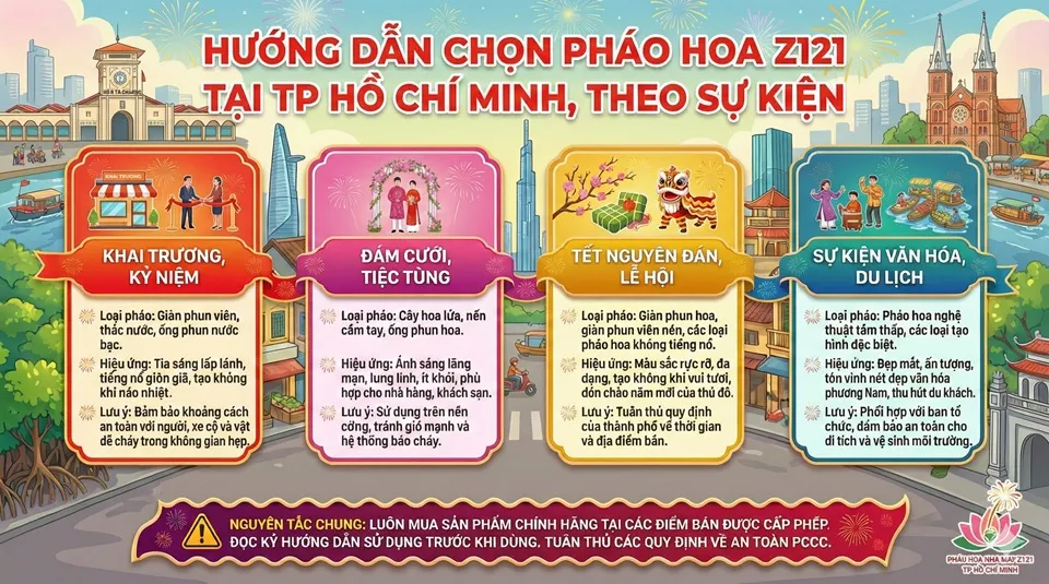 Hướng dẫn chọn pháo hoa Z121 an toàn tại TP HCM