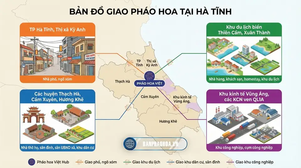 Khu vực giao pháo hoa tại Hà Tĩnh