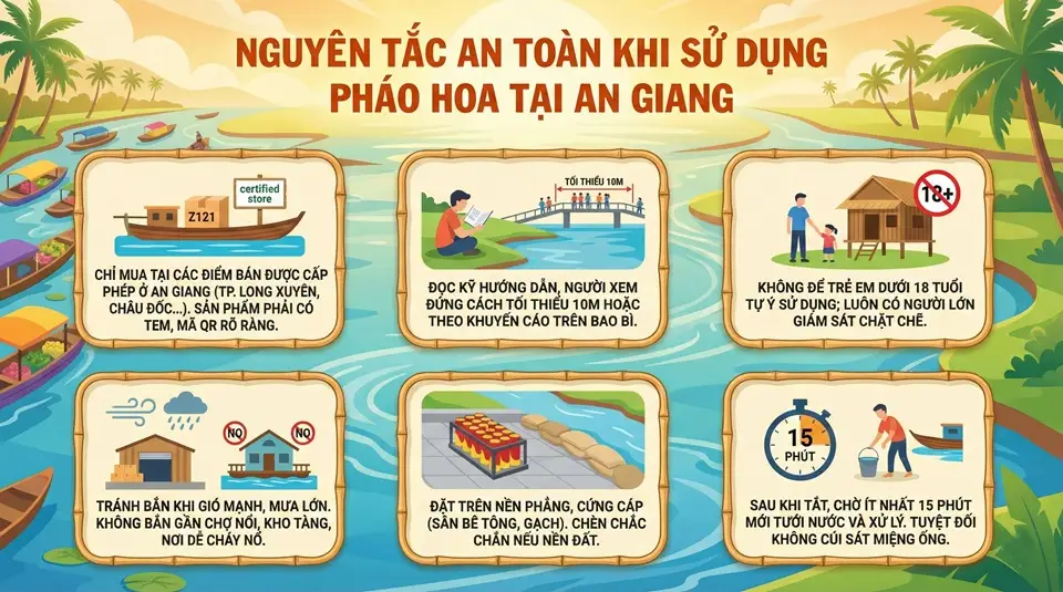 Lưu ý an toàn khi sử dụng pháo hoa Z121 tại An Giang