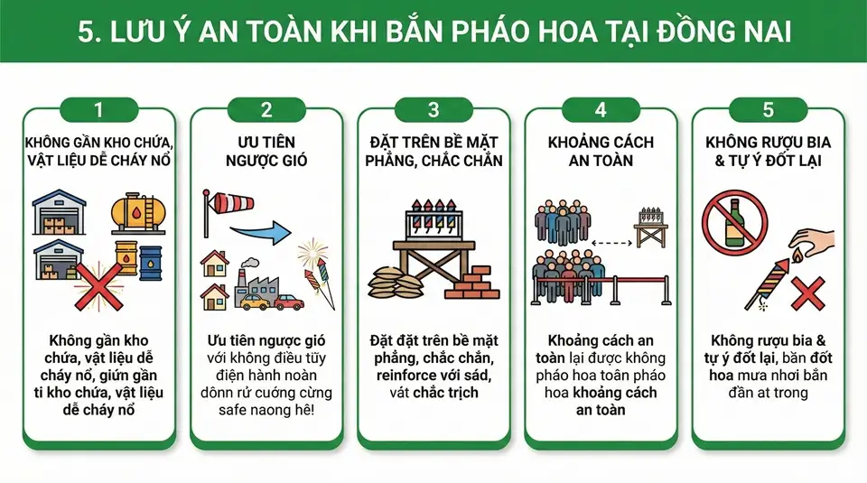 Hướng dẫn an toàn khi sử dụng pháo hoa tại Đồng Nai Lưu ý an toàn khi bắn pháo hoa Z121 tại Đồng Nai