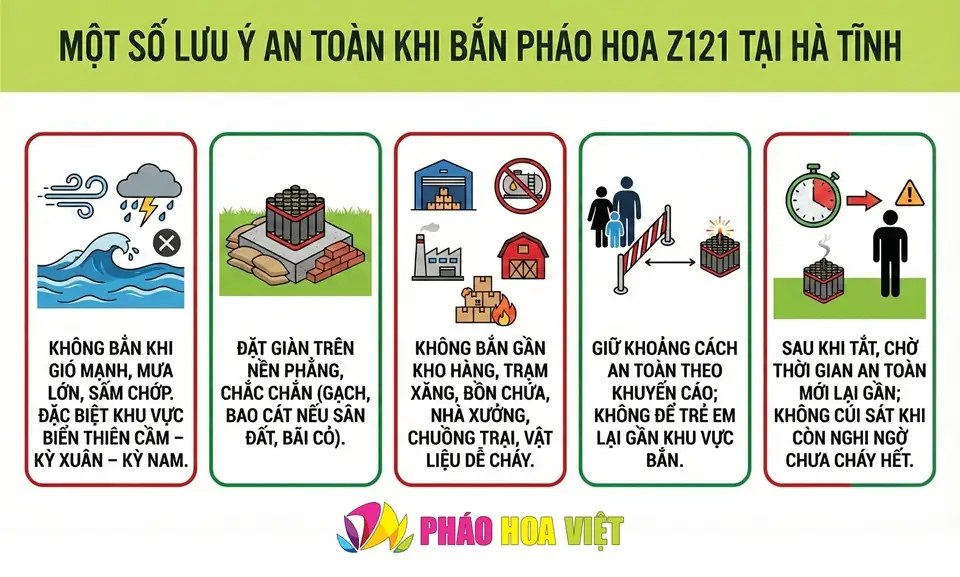 Lưu ý an toàn khi bắn pháo hoa tại Hà Tĩnh