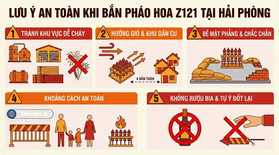 Lưu ý an toàn khi bắn pháo hoa Z121 tại Hải Phòng