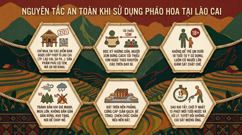 Lưu ý an toàn khi sử dụng pháo hoa Z121 tại Lào Cai