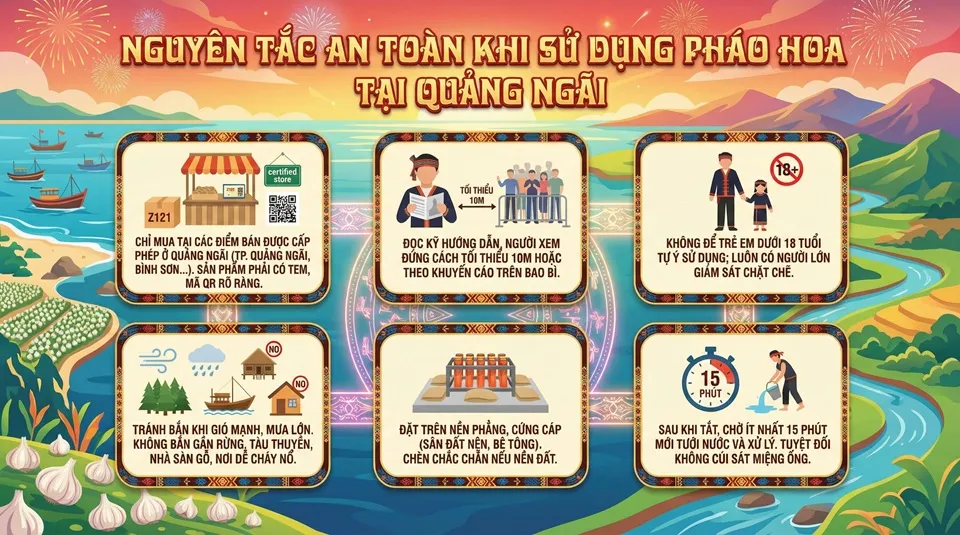 Những lưu ý an toàn khi sử dụng pháo hoa Z121 tại Quảng Ngãi Lưu ý an toàn khi sử dụng pháo hoa Z121 tại Quảng Ngãi