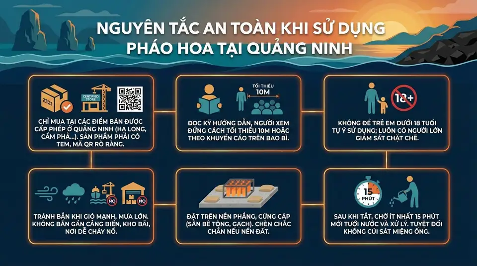 Lưu ý an toàn khi sử dụng pháo hoa Z121 tại Quảng Ninh