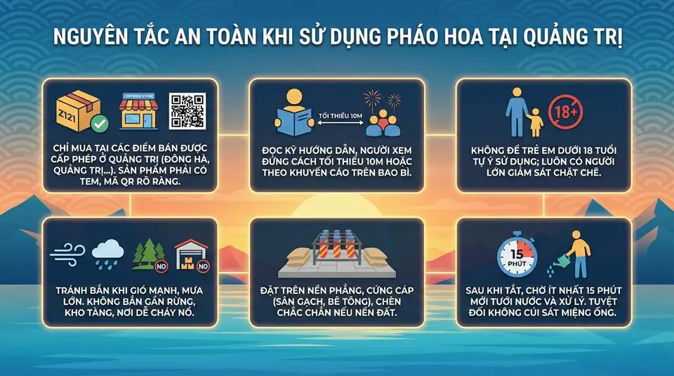 Lưu ý an toàn khi sử dụng pháo hoa Z121 tại Quảng Trị