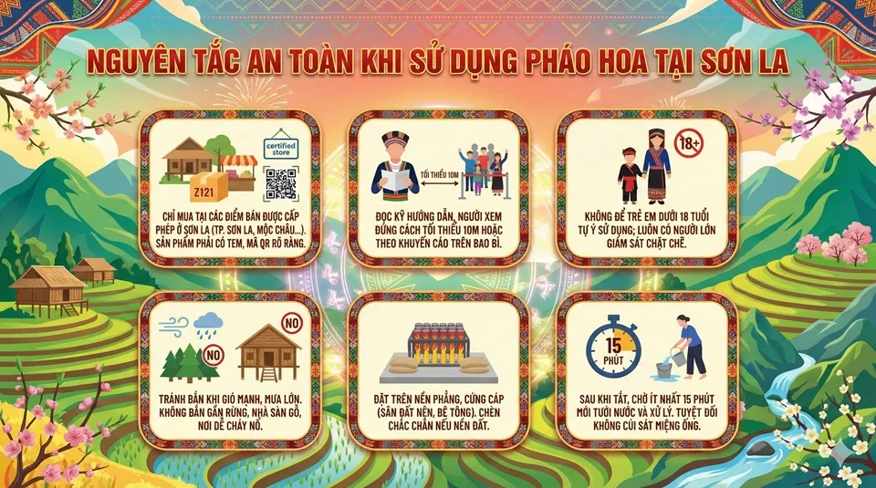 Những lưu ý an toàn khi sử dụng pháo hoa Z121 tại Sơn La Lưu ý an toàn khi sử dụng pháo hoa Z121 tại Sơn La