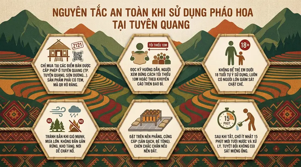 Những lưu ý an toàn khi sử dụng pháo hoa Z121 tại Tuyên Quang Lưu ý an toàn khi sử dụng pháo hoa Z121